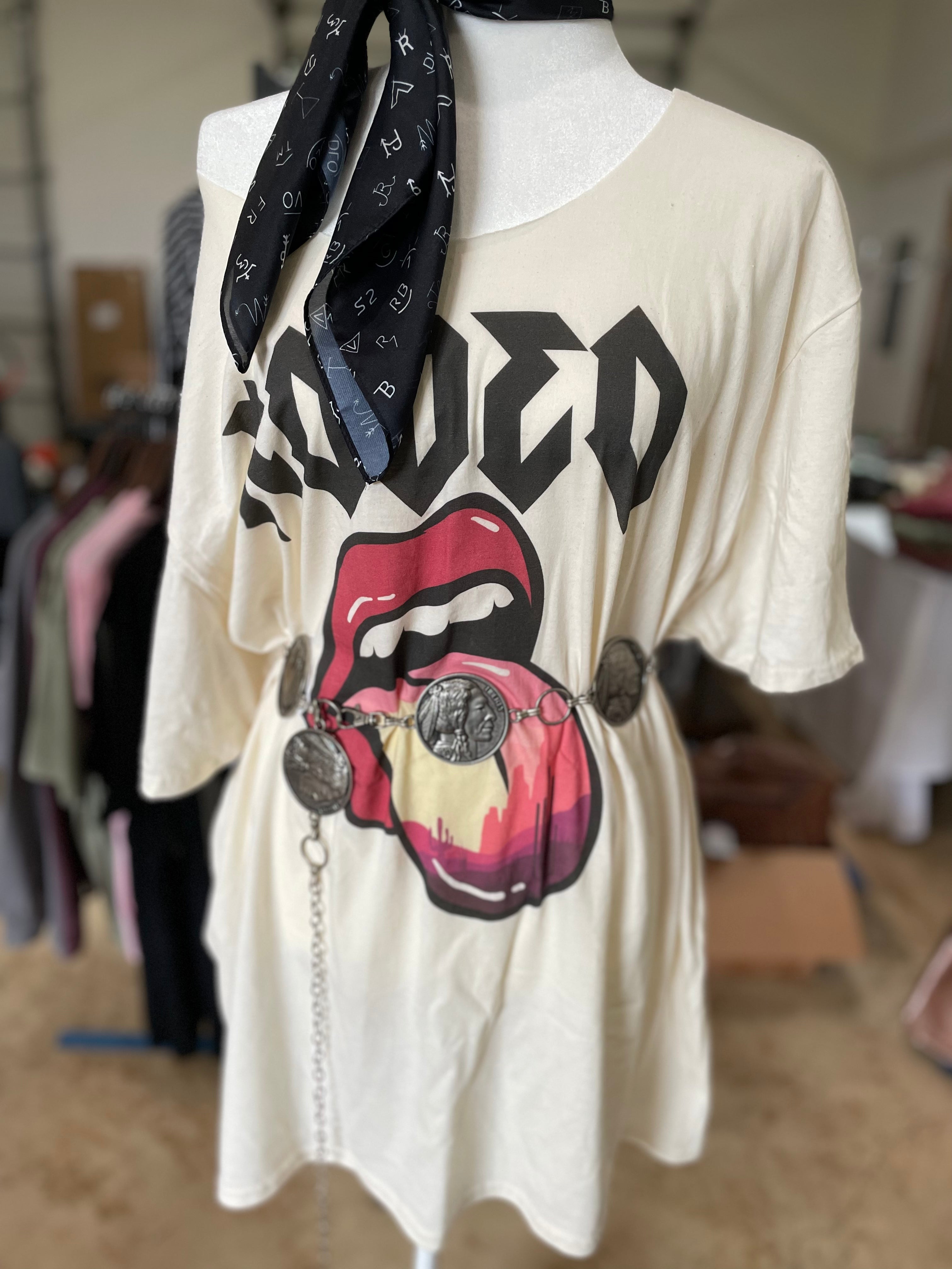 rodeo t shirt dress Stay Wild T-Shirt Dress: Nashville Concert Top, Western Rodeo Shirt