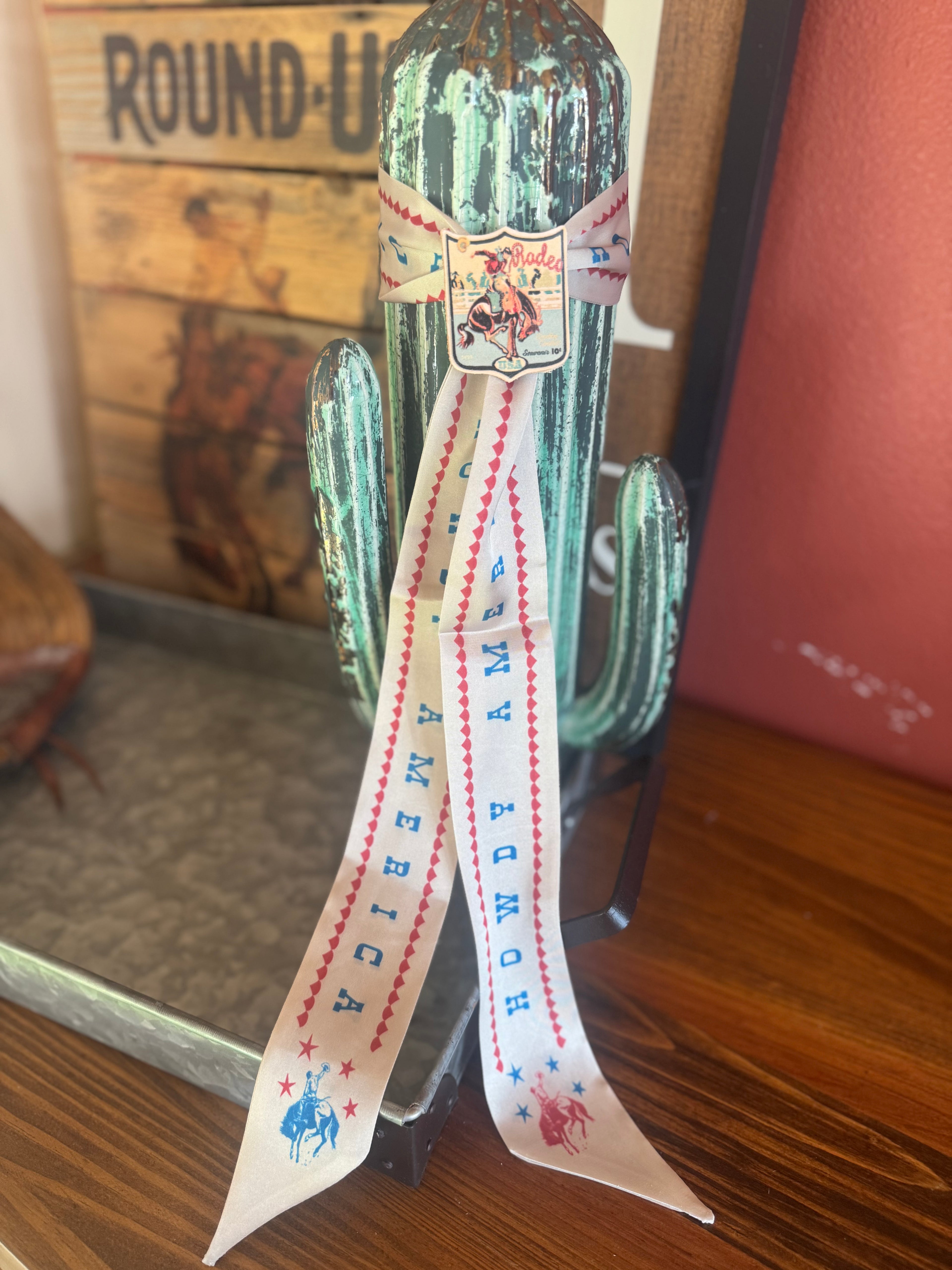 Howdy America twilly with leather slide 