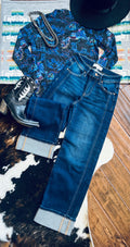 Women’s cuffed denim jeans 