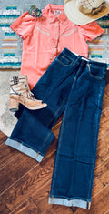 Cuffed cropped jean