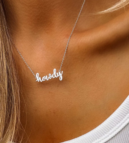 Silver Howdy necklace 
