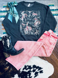 Vintage feel western graphic sweatshirt 