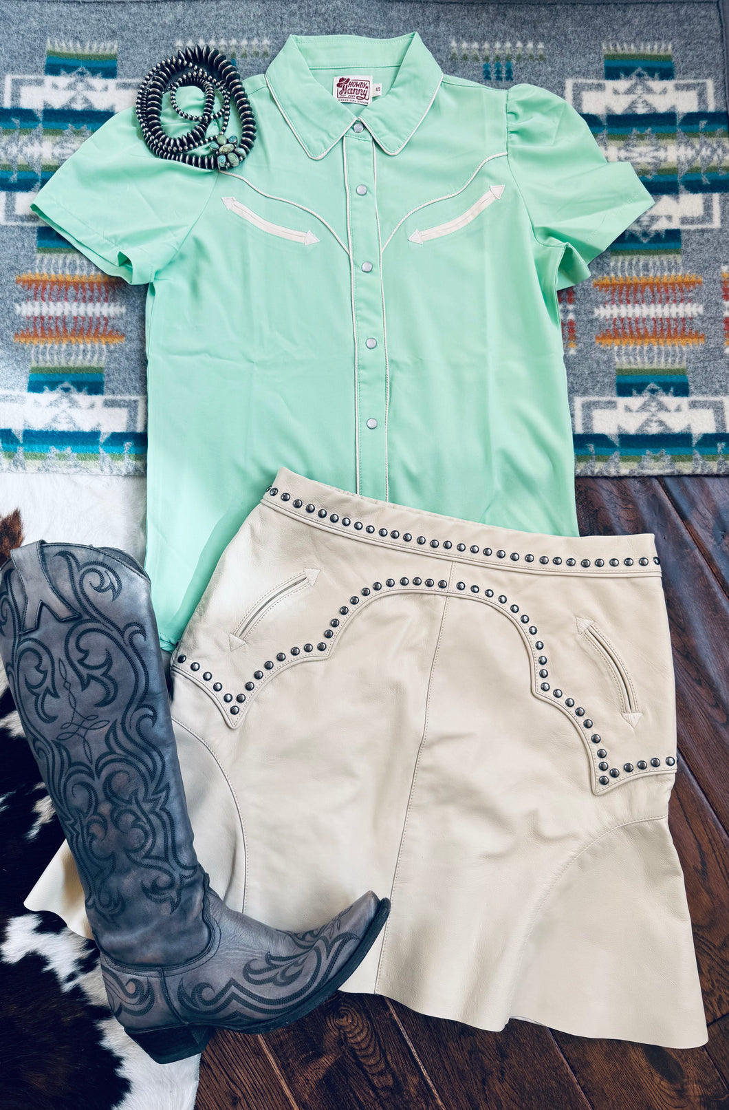 Double d leather skirt