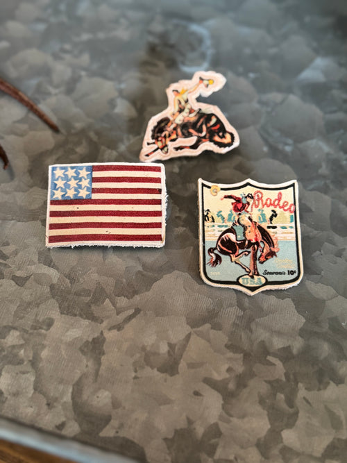 Western leather pins 