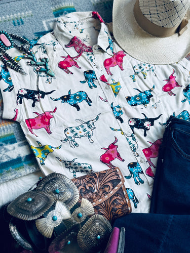 Arty longhorn top