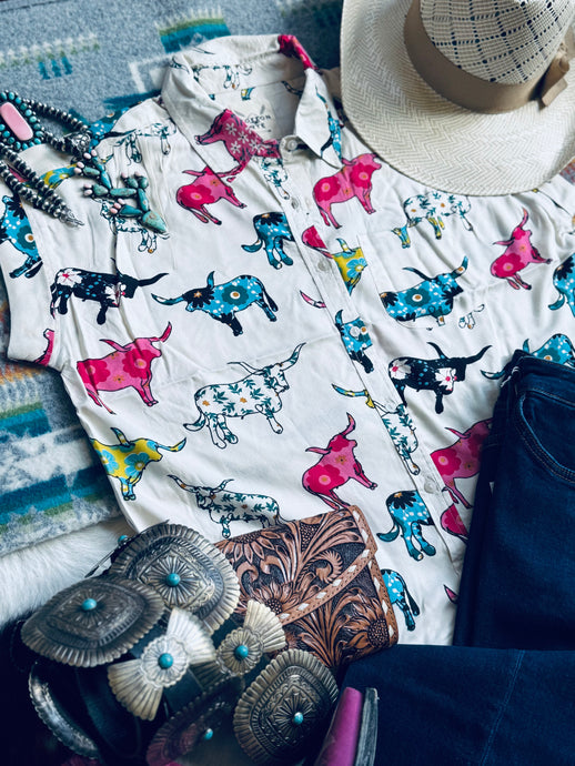 Arty longhorn top