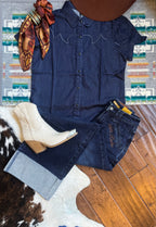 Denim western women’s tops 