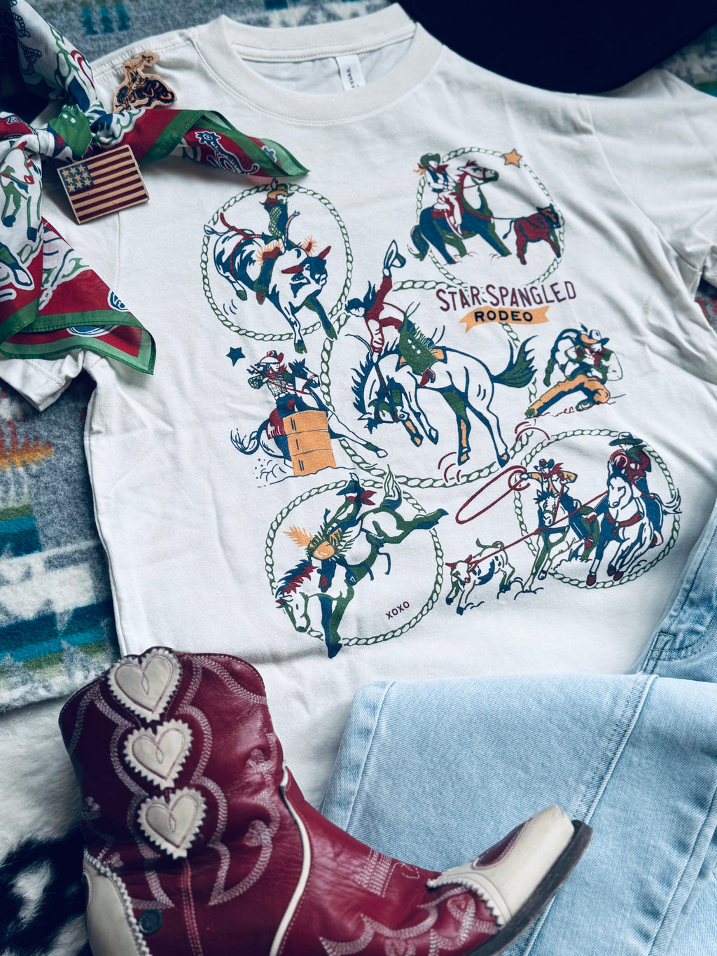 Xoxo cowboy graphic tee
