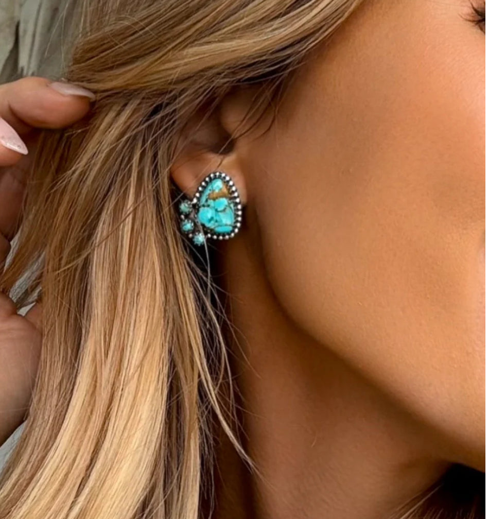 Turquoise stud earrings
