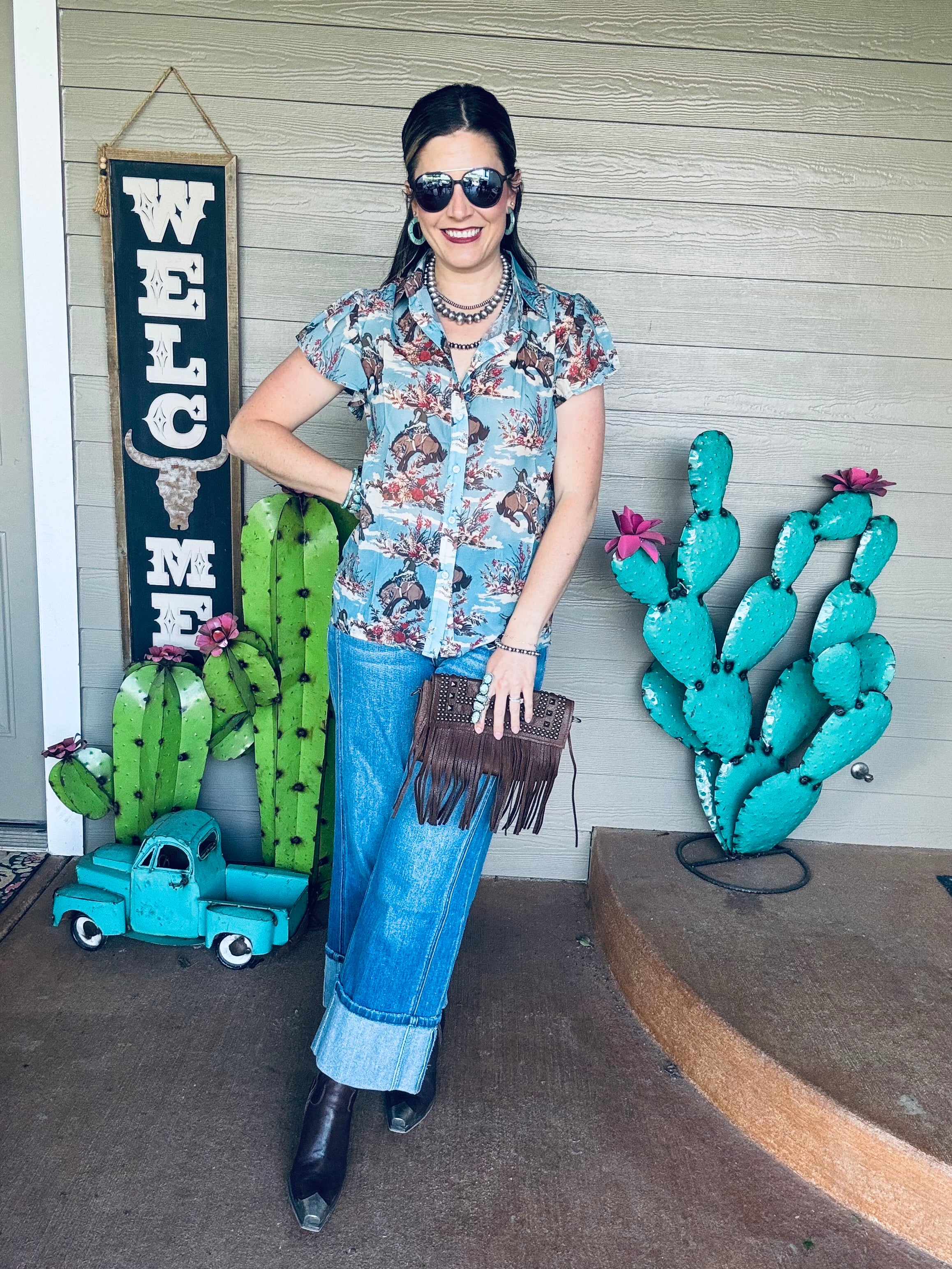 Howdy Hanny flutter sleeve top