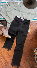 black straight leg jean