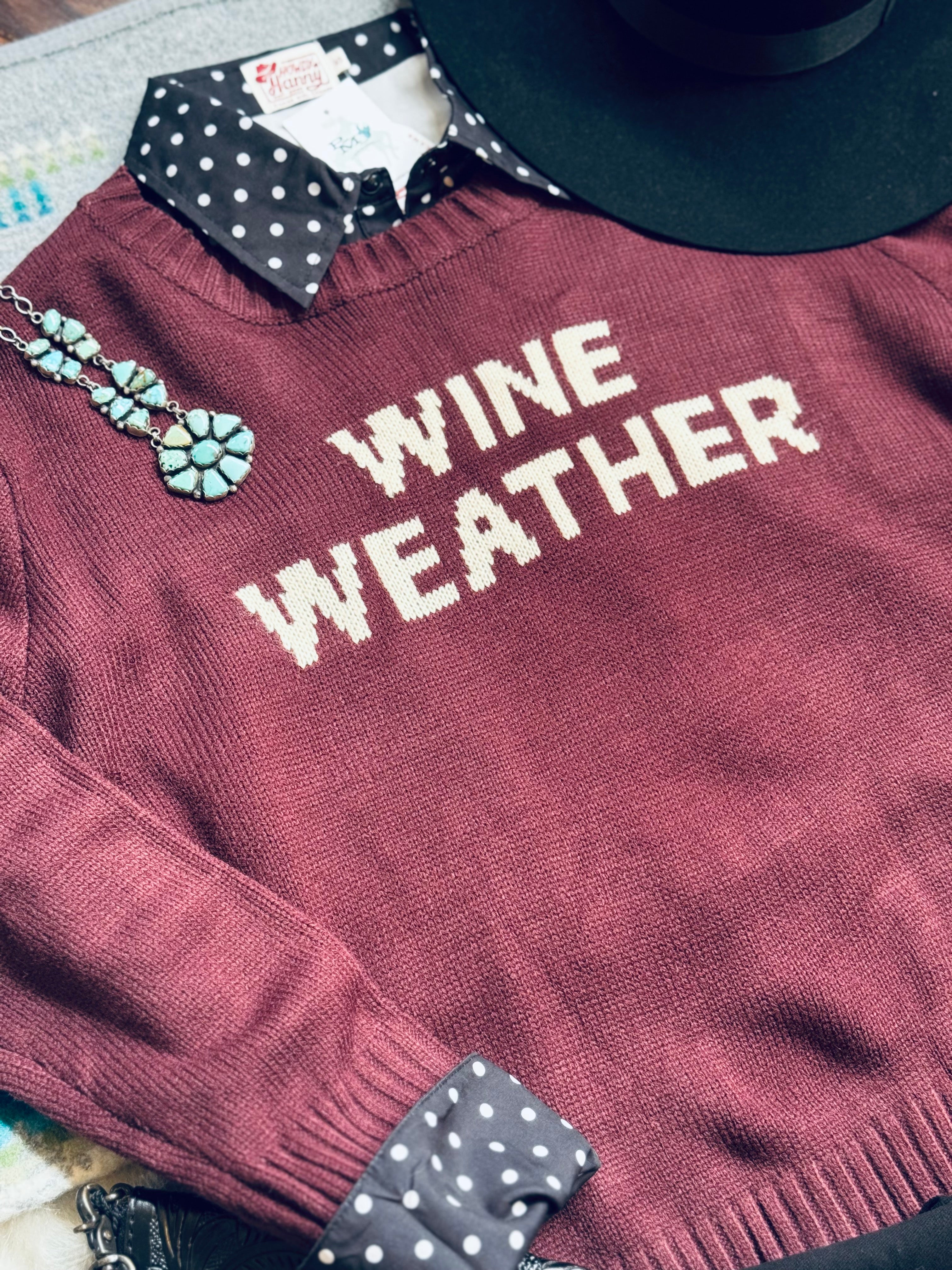 Wine weather sweater
