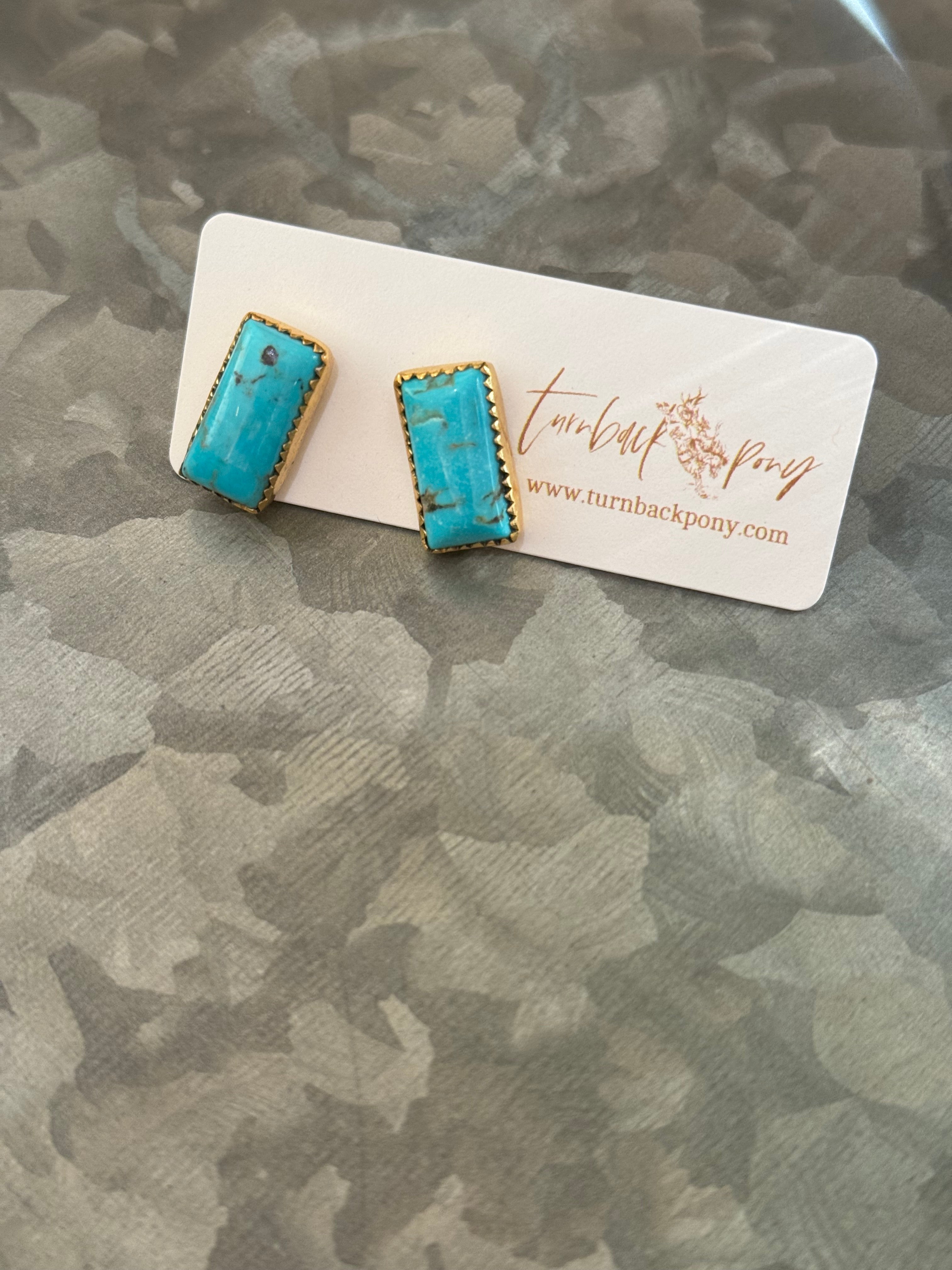 Turquoise and gold earrings