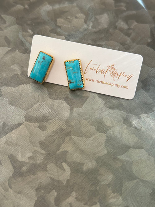Turquoise and gold earrings