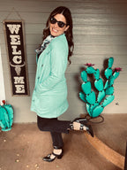 turquoise blazer