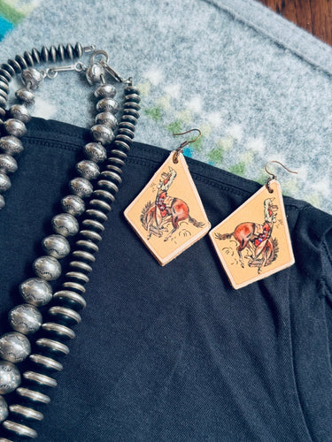 Leather earring