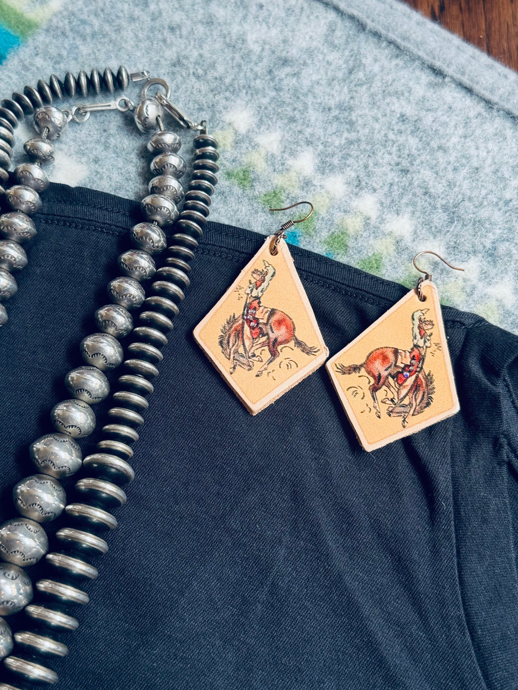 Leather earring