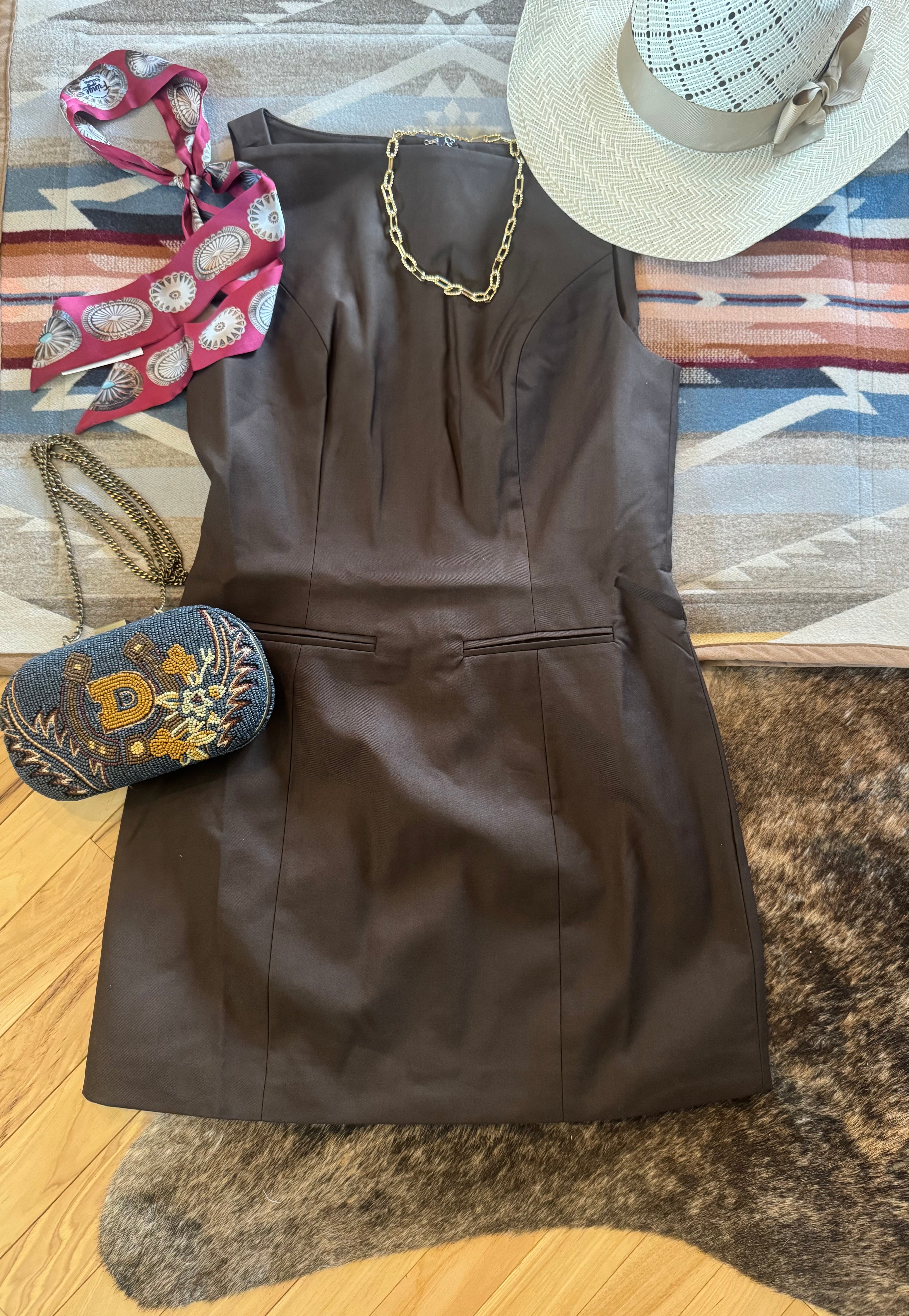 Classy brown western dress 