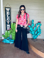 Turquoise haven flutter sleeve top