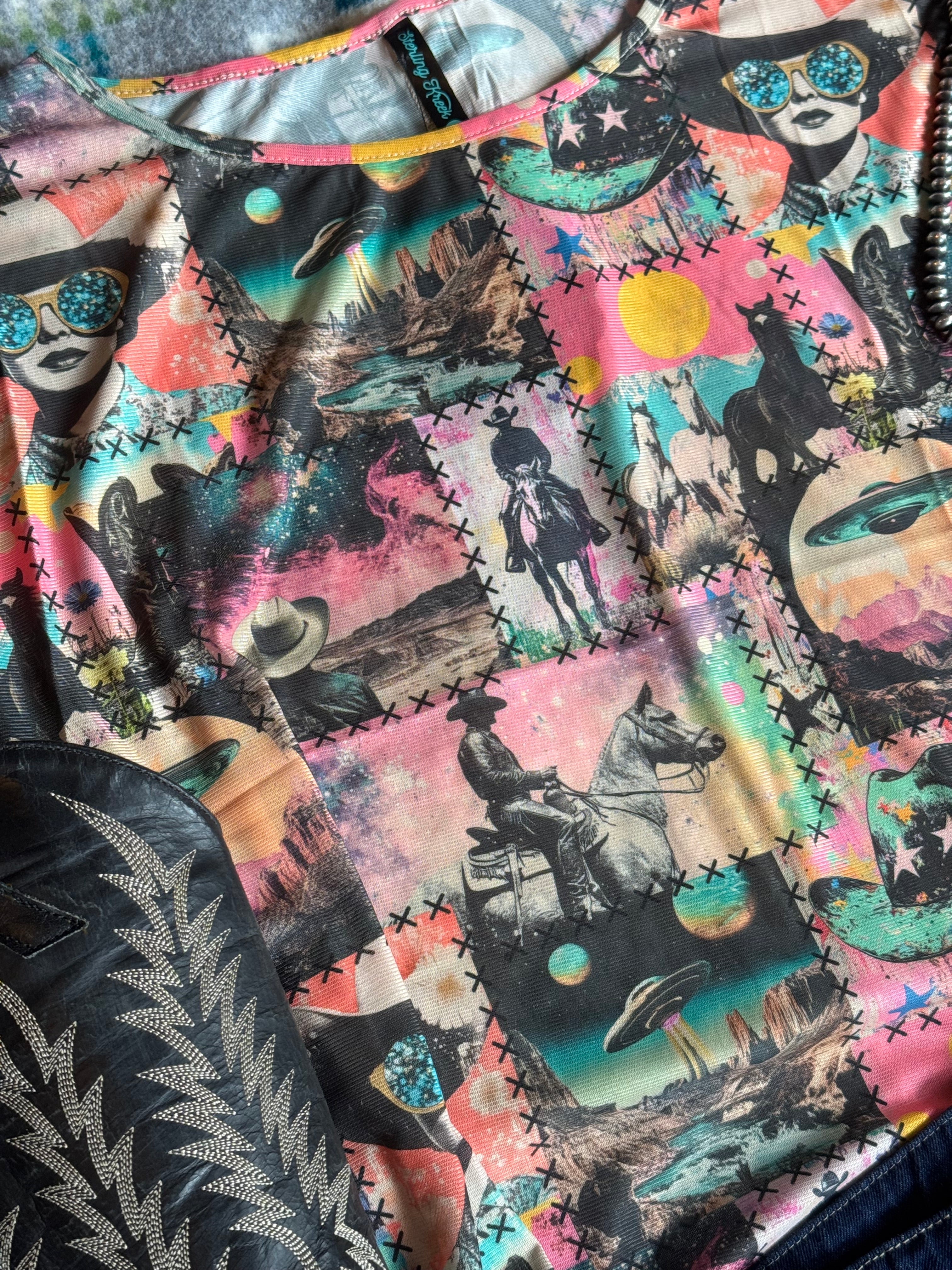 Rodeo style collage tee