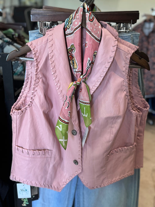 Blush leather vest