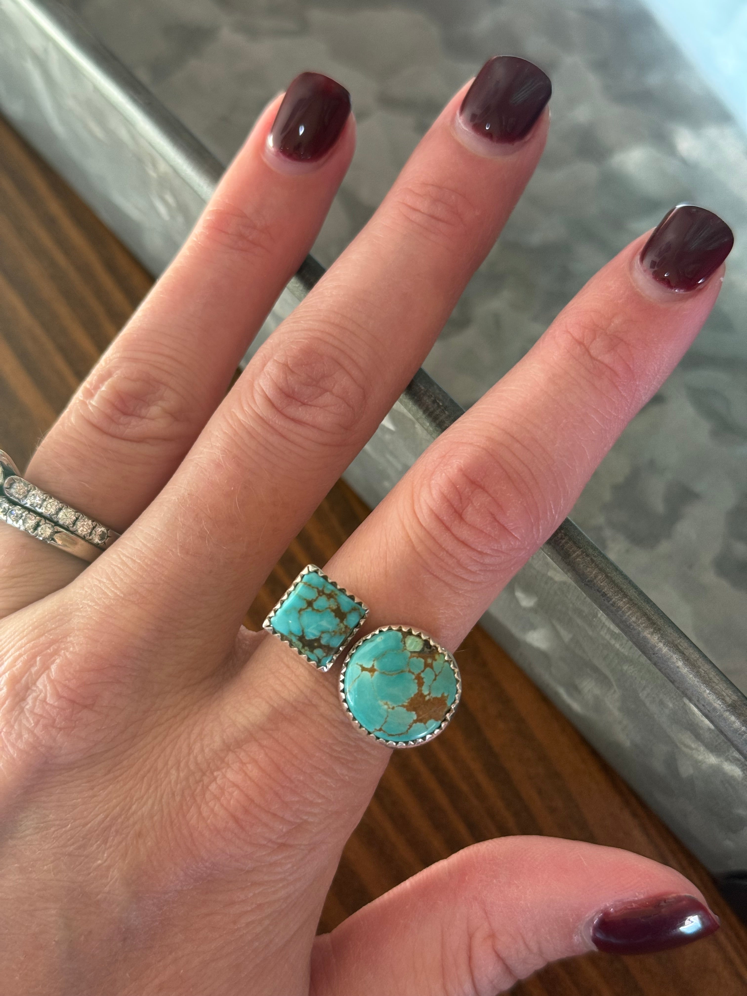 Adjustable turquoise ring
