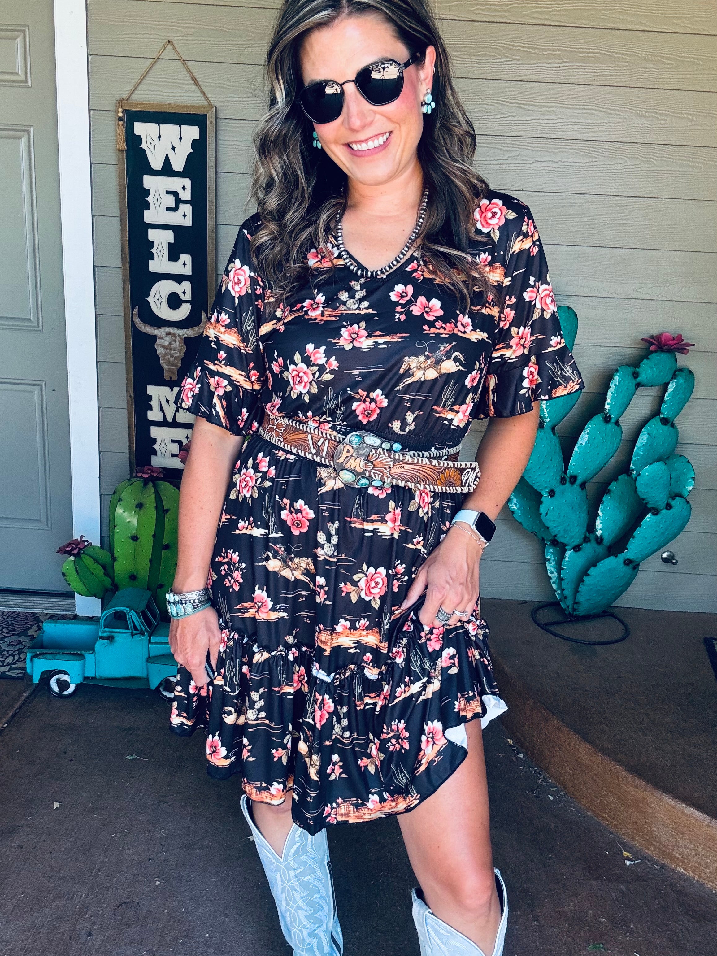 Women’s western print dress