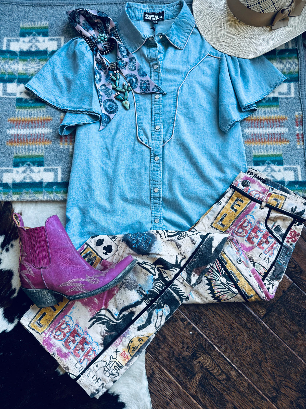 Strapless dark denim button up dress
