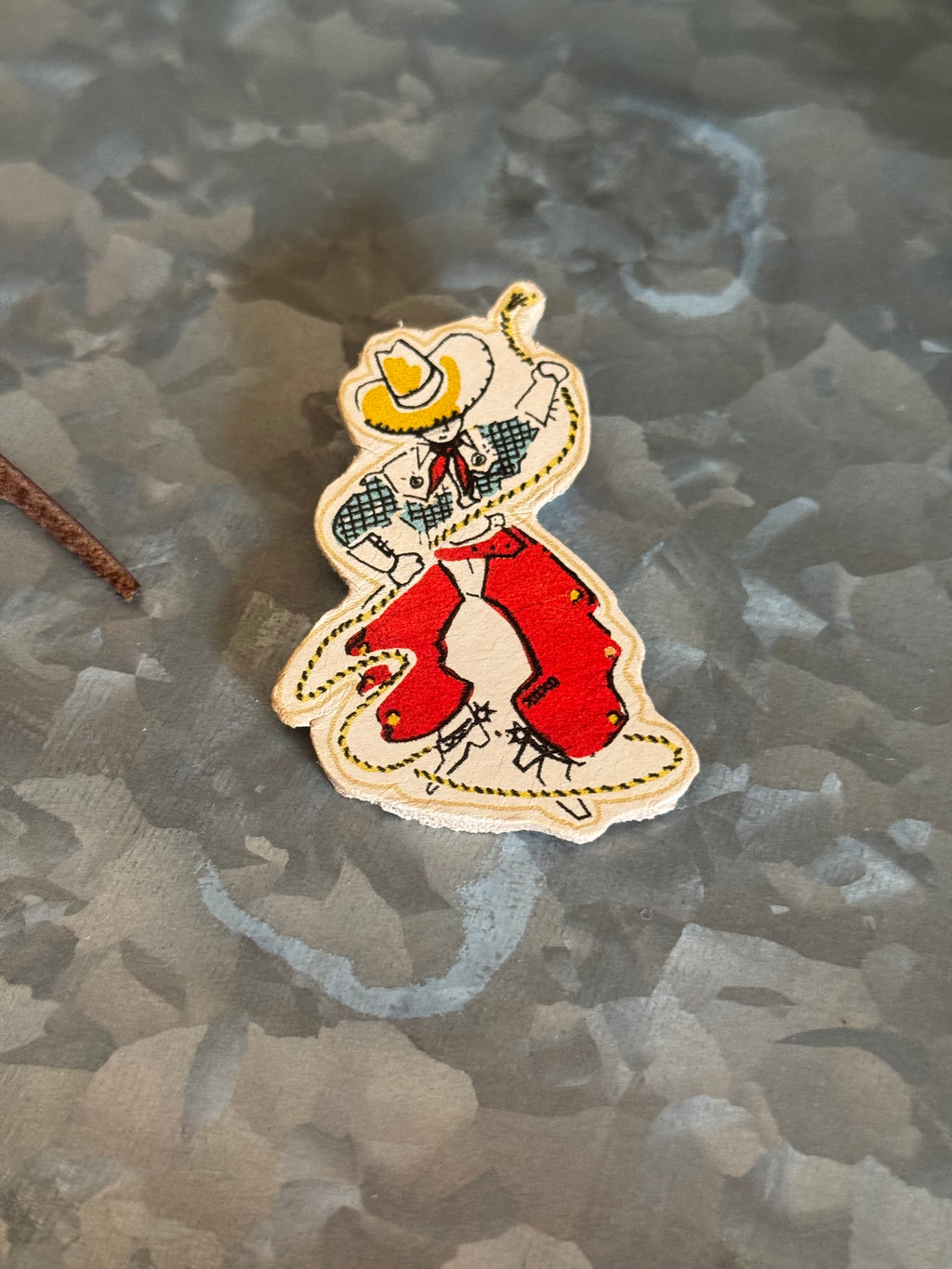 Western leather pin