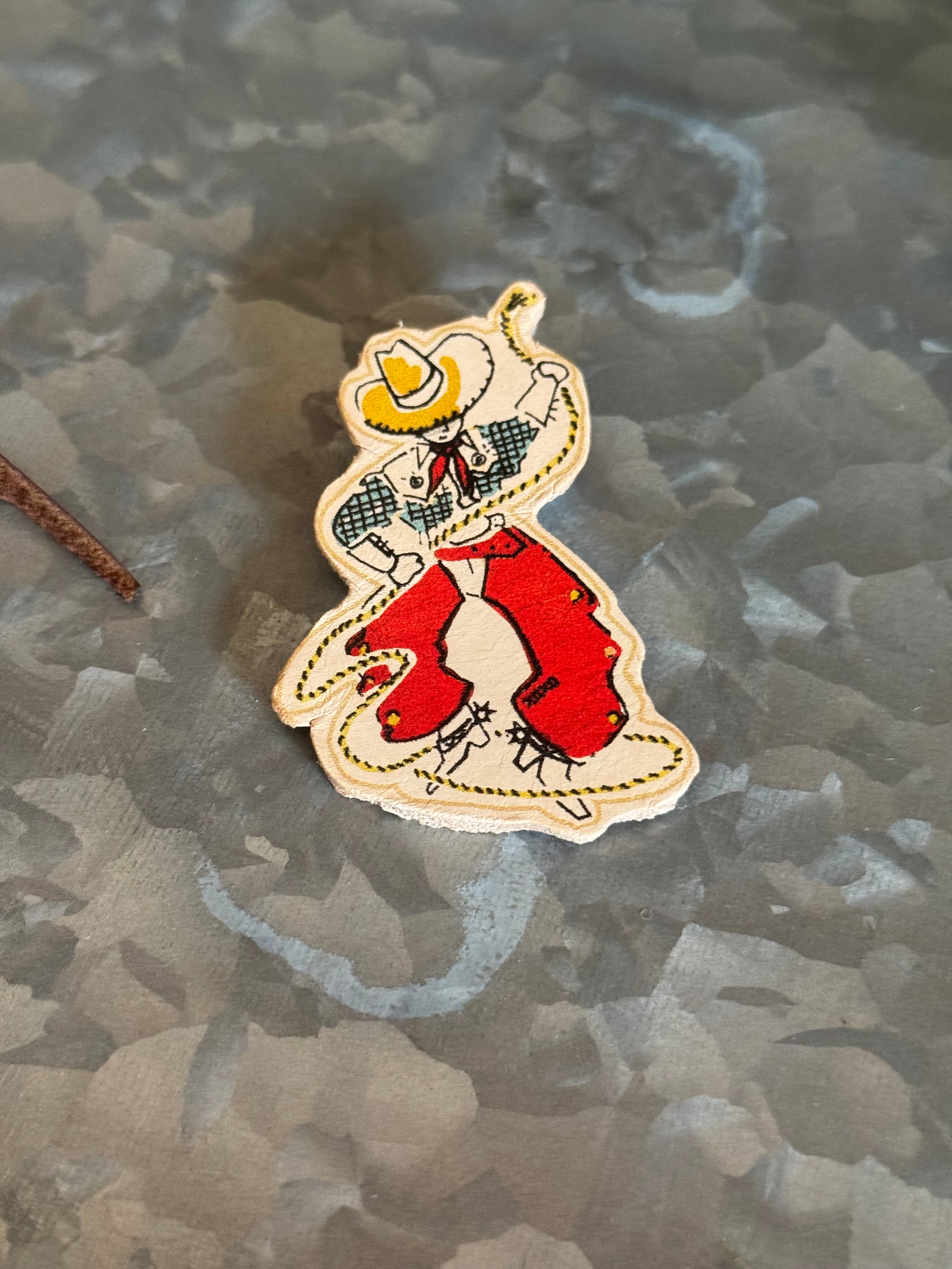 Western leather pin