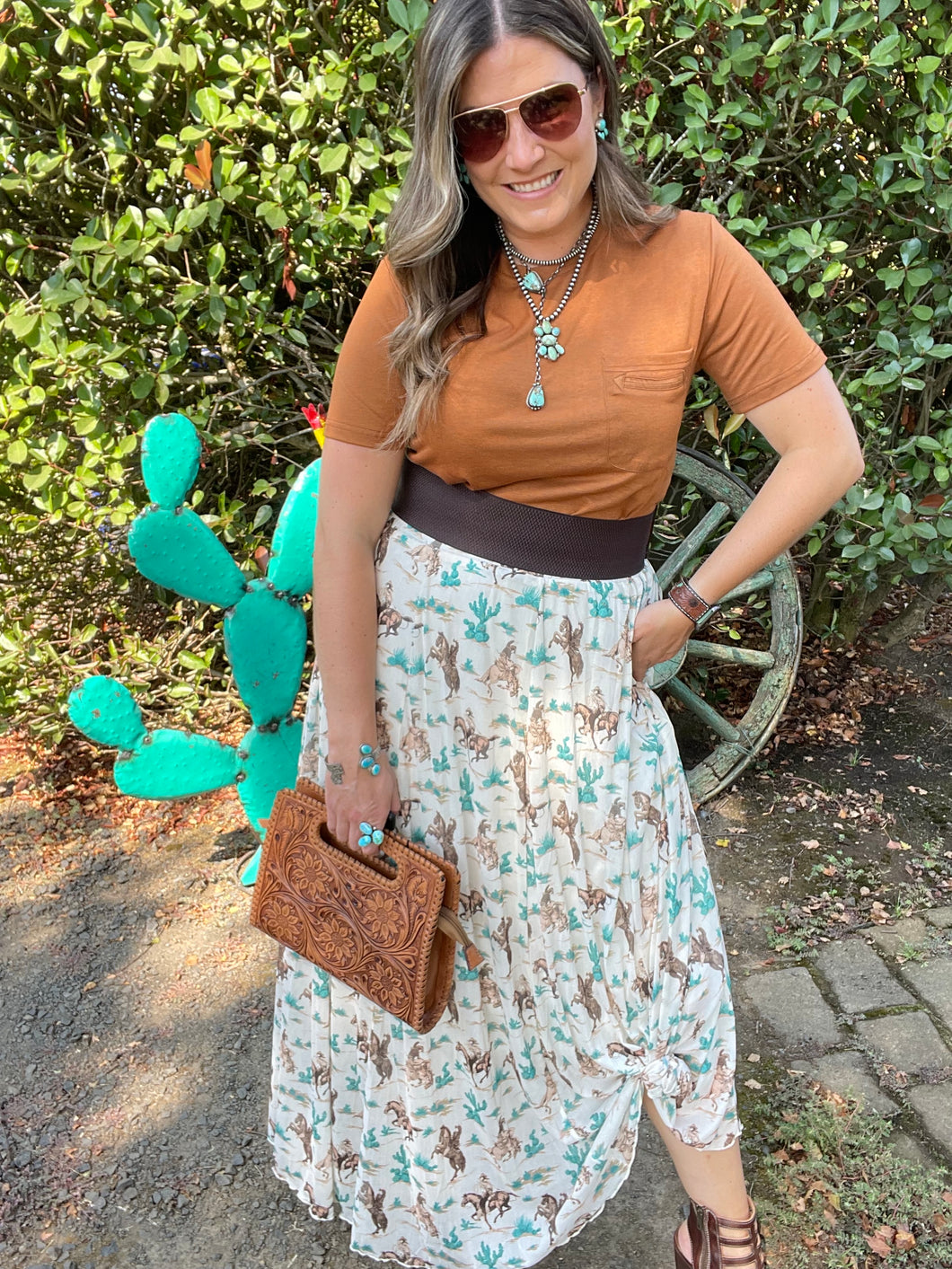 western maxi skirt