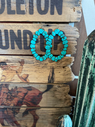 Clay turquoise hoops