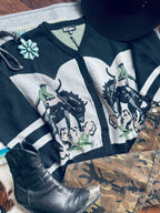 Bucking horse cardigan