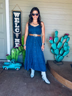 Western midi dress, cowgirl style outfits