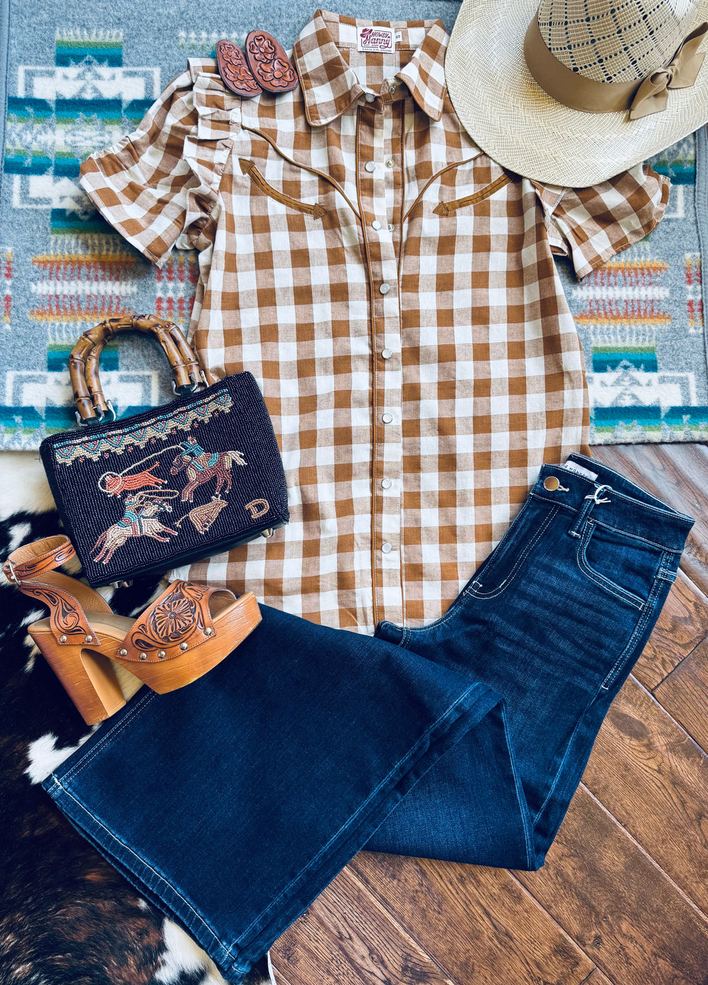 Howdy Hanny gingham ruffle top