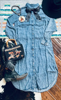 Denim midi dress