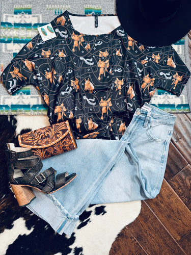 Cowboy print top