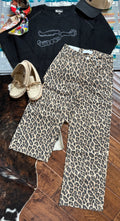 Leopard wide leg jean