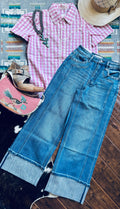 Best selling wide leg cuffed flying monkey jeans