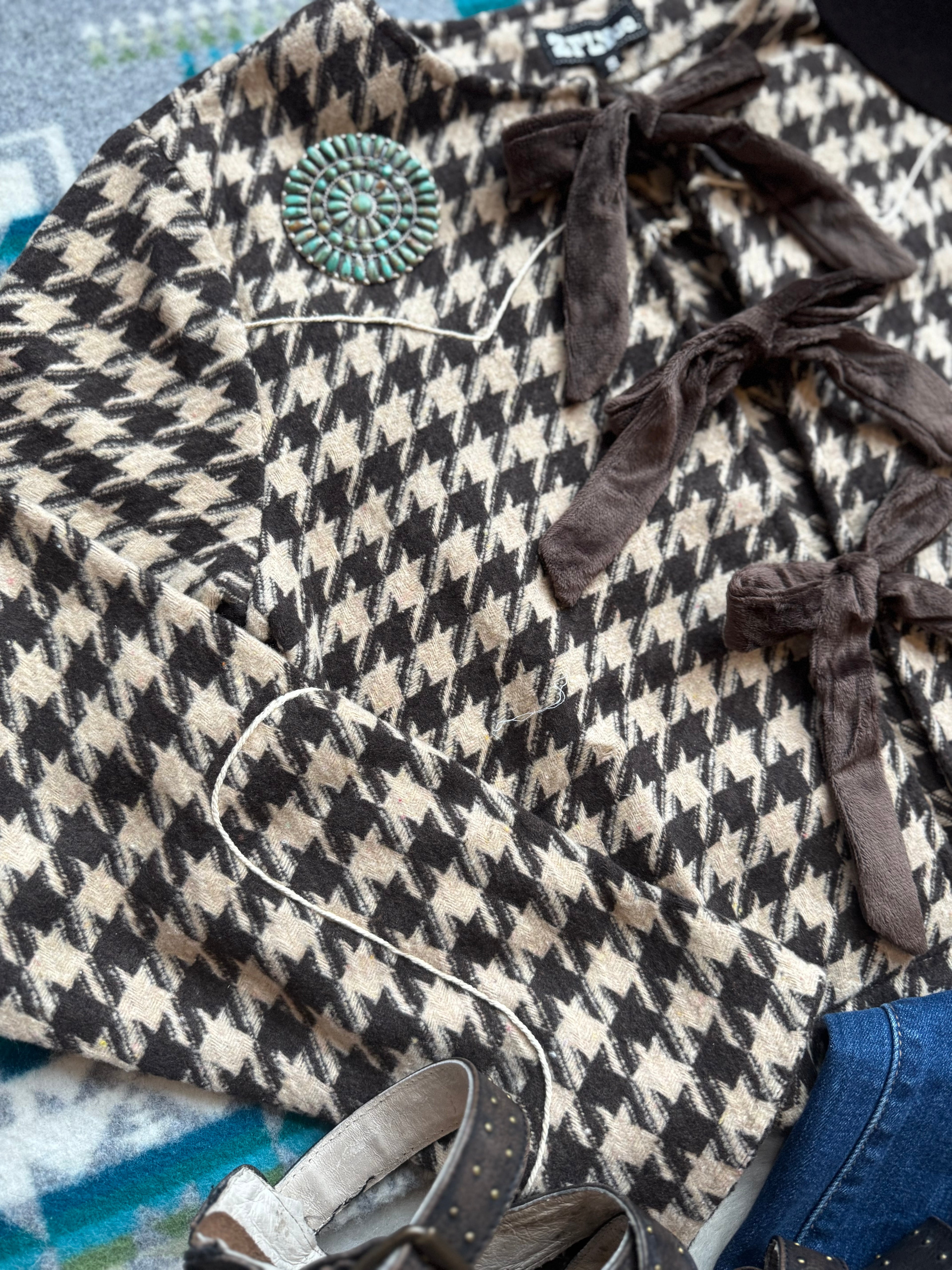 Houndstooth tie top, sophisticated western