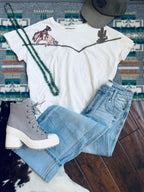 Embroidered cactus top