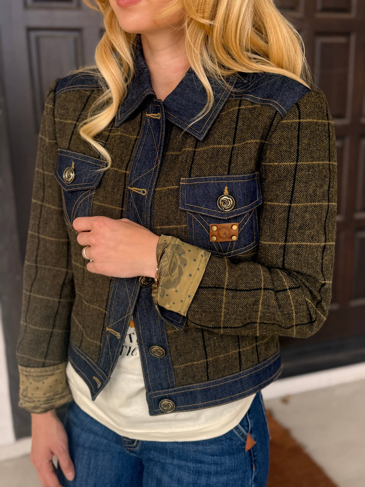 Rodeo Quincy denim and plaid jacket 