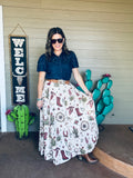 Western print skirt 