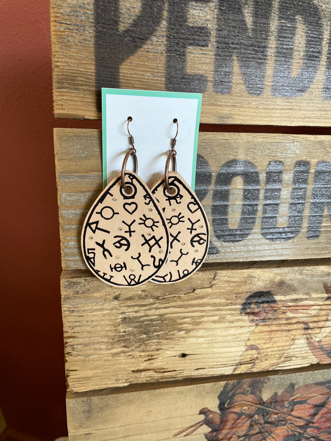 cattle brand earrings