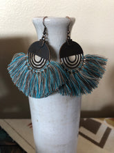 Load image into Gallery viewer, turquoise fringe earrings
