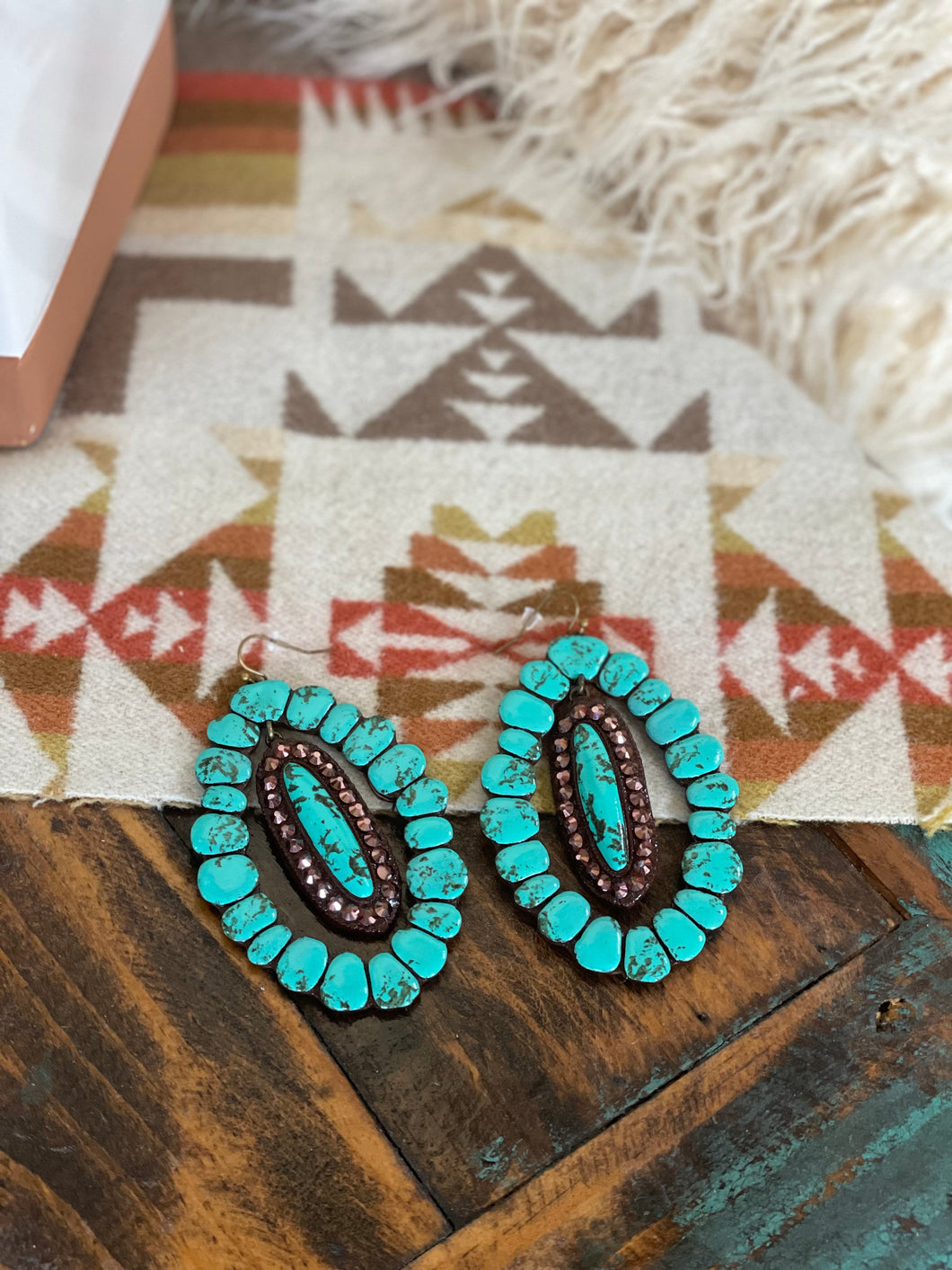 turquoise clay earrings