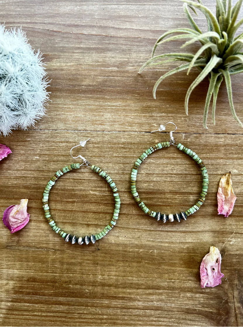 green turquoise earrings
