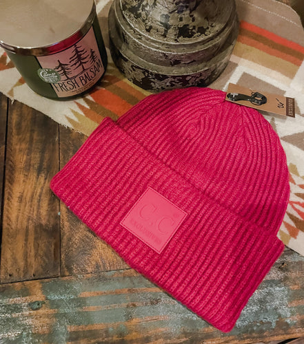 rubber patch beanie