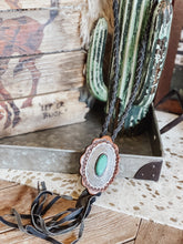 Load image into Gallery viewer, concho leather necklace 
