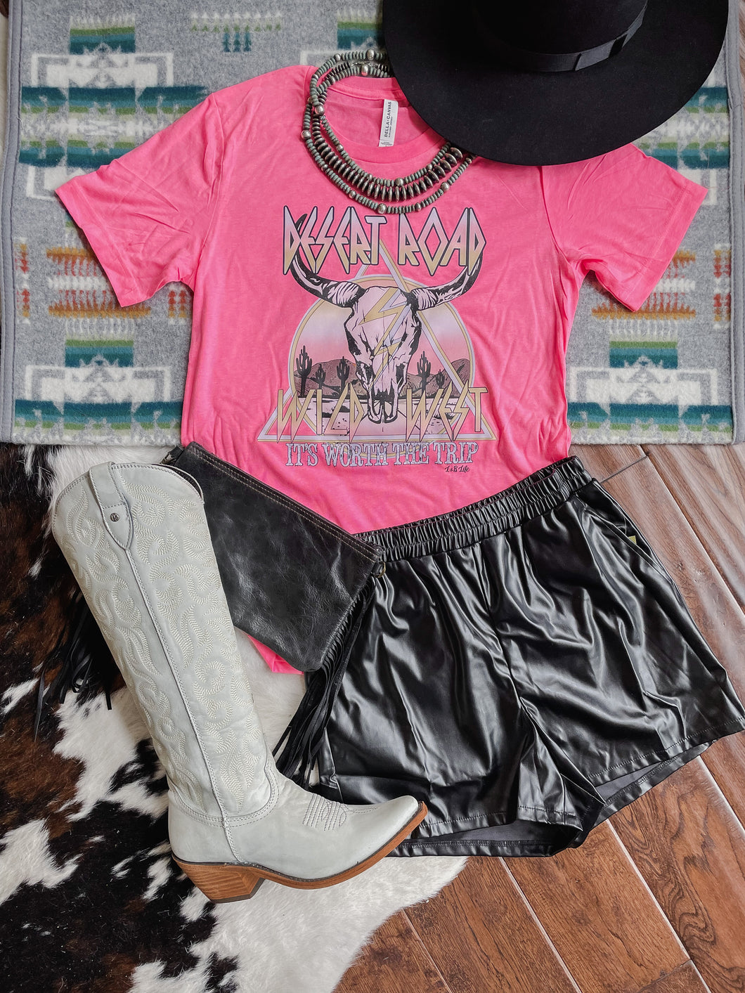 neon pink graphic tee